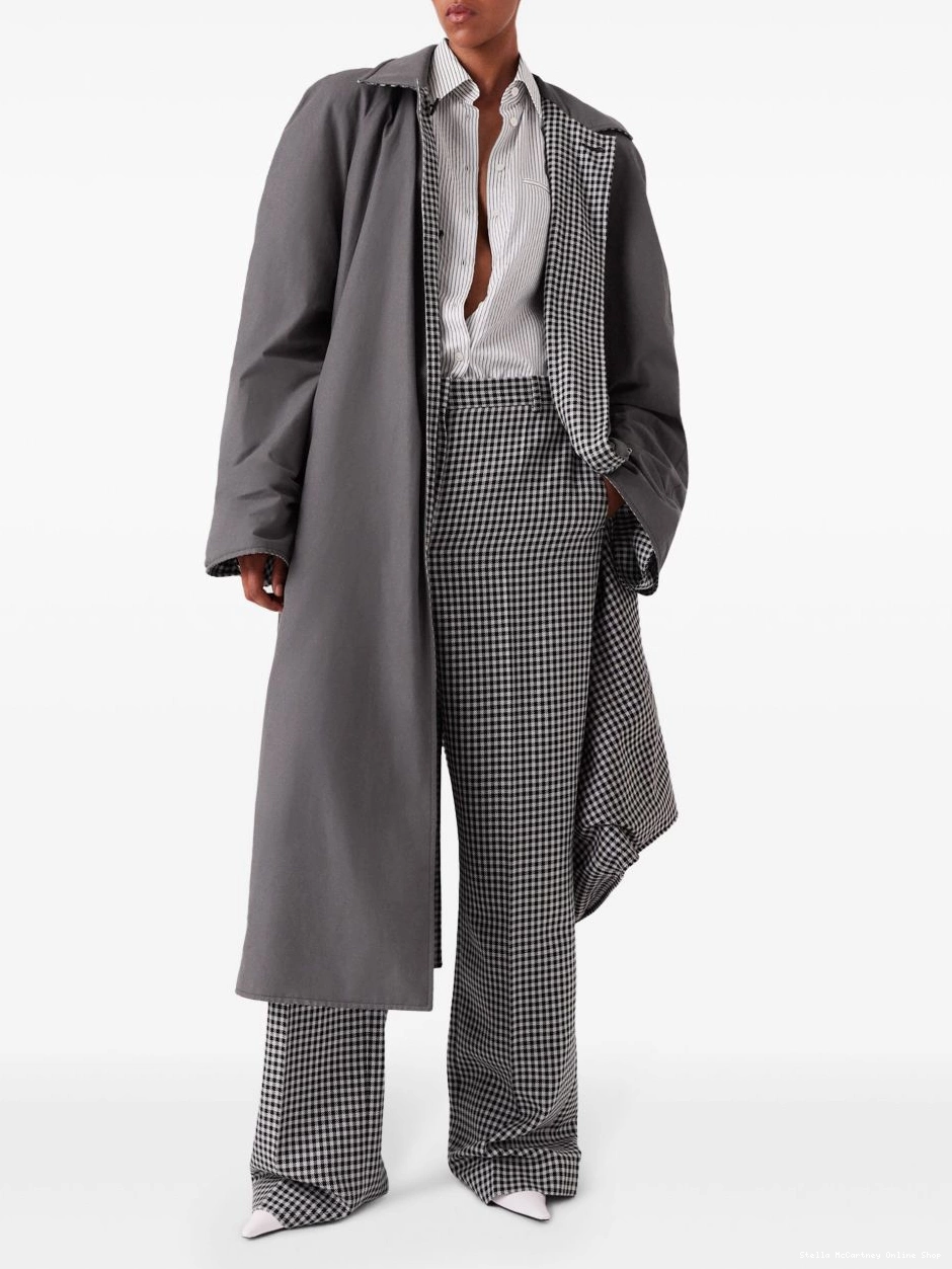 Affordable Women reversible Stella coat McCartney car checked 0714